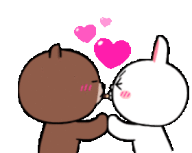 Brown Cute Love Kiss Sticker