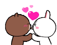 Brown Cute Love Kiss Sticker - Brown Cute Love Kiss Stickers
