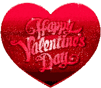 a red heart with happy valentine 's day written on it