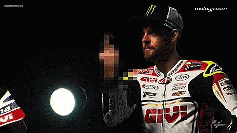 Crutch Low Middle Finger GIF - Crutch Low Middle Finger Motorcycle Road Racer GIFs