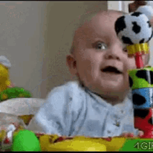 scared baby laughing