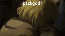 a picture of a person with the words packgod written on it