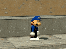 a cartoon character with a m on his hat