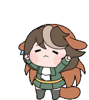 a cartoon drawing of a girl with long brown hair and a sad look on her face