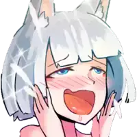 a cartoon drawing of a girl with white hair