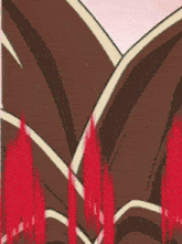 a cartoon drawing of a person 's face with a red background