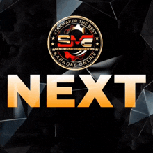 a logo for a company called next that says karaoke online