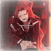a red haired anime character with the words i fucking love your mod written on the bottom