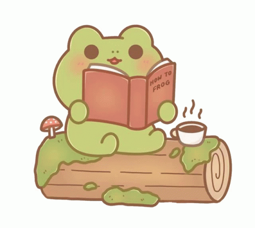 Frogs Like To Read Sticker - Frogs Like To Read - Discover & Share GIFs