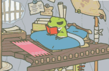 Frog Reading GIF - Frog Reading Studying GIFs