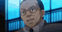 a man in a suit and tie with glasses looks angry