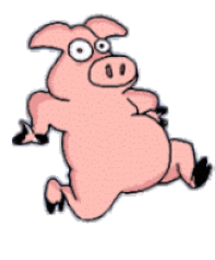 Running Pig Sticker - Running Pig Pink Stickers