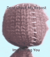 a picture of a stuffed animal with stitches on it says dont check my repost im warning you .