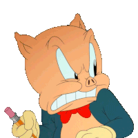 Enojado Porky Sticker - Enojado Porky Looney Tunes Stickers