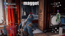 a screenshot of a video game with the word maggot on the screen