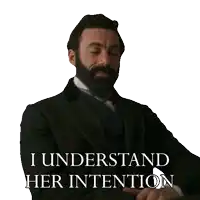 a man in a tuxedo says i understand her intention