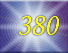 the number 380 is displayed on a purple and blue background