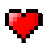 a pixel art of a red heart with a pink border on a white background .