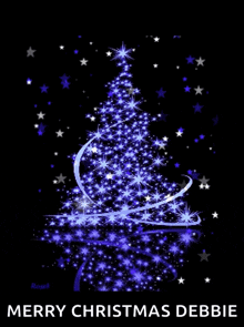 sparkling blue christmas tree stars