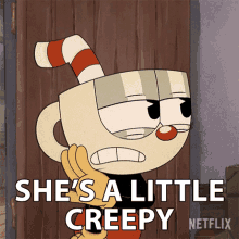 Shes A Little Creepy Cuphead GIF - Shes A Little Creepy Cuphead The Cuphead Show GIFs