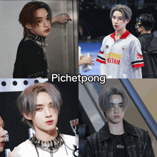 a collage of photos of a young man with the name pichetpong
