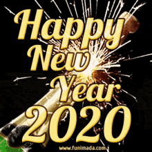 happy new year 2020 fireworks celebrate