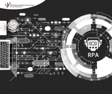 a computer screen with a robot icon and the word rpa
