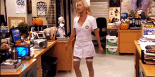 angela martin the office sexy nurse turn around spin