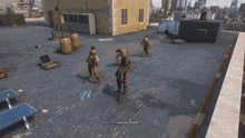 a video game scene with a lightning strike