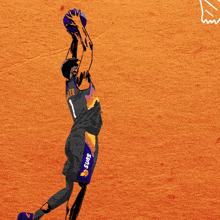 an illustration of a basketball player with the name booker on his jersey