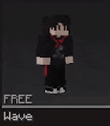 a picture of a minecraft character with the words free wave on the bottom right