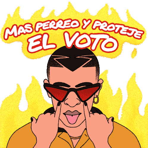 Vlr Mas Perreo Y Proteje El Voto Sticker - Vlr Mas Perreo Y Proteje El Voto Bad Bunny Stickers