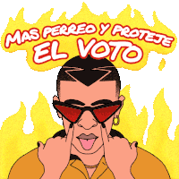 Vlr Mas Perreo Y Proteje El Voto Sticker - Vlr Mas Perreo Y Proteje El Voto Bad Bunny Stickers