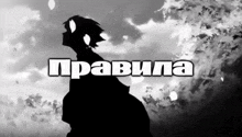 a silhouette of a person with the words " pravila " written above them