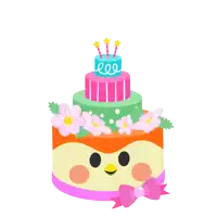 an illustration of a birthday cake with flowers and the words happy birthday