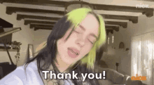 Billie Eilish Thank You GIF - Billie Eilish Thank You Green Hair GIFs