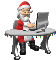 Santa Claus Typing Sticker - Santa Claus Typing Working Stickers
