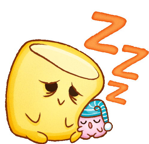 Sleepy Marshmellows Sticker - The Party Marshmallows Tired Sleepy Stickers