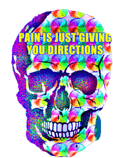 Pain Is Just Giving You Directions Skull Sticker - Pain Is Just Giving You Directions Skull Trippy Stickers
