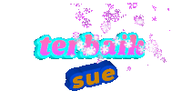 the word terbaik is surrounded by snowflakes and the word sue