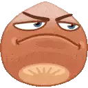 a cartoon egg with a very angry face on it .