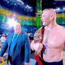 Brock Lesnar Paul Heyman GIF - Brock Lesnar Paul Heyman Universal Champion GIFs