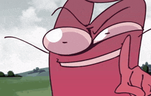 a cartoon drawing of a pink worm giving a thumbs up sign