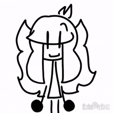 a black and white drawing of a person with a crown on their head