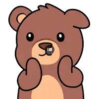 a cartoon of a teddy bear with the letter s on its nose