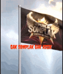 a flag that has republik somplak on it