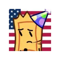 a cartoon character wearing a party hat and a crown .