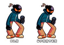 two different versions of a cartoon character with the words old and updated on the bottom
