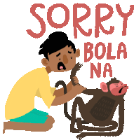 Angry Monkey Says Sorry No In Hindi Sticker - Monkeys Best Friend Sorry Bola Na Stickers