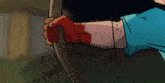 a drawing of a person 's arm with blood on it